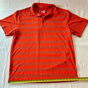 Under Armour Men's Striped Red Polo Shirt